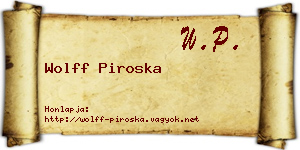 Wolff Piroska névjegykártya